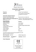 Conformance certificate for 54mm folding doors