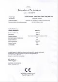 Declaration of CE Compliance for Vufold Supreme French doors triple glazed.