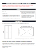Vufold Finesse Internal french door installation manual with threshold