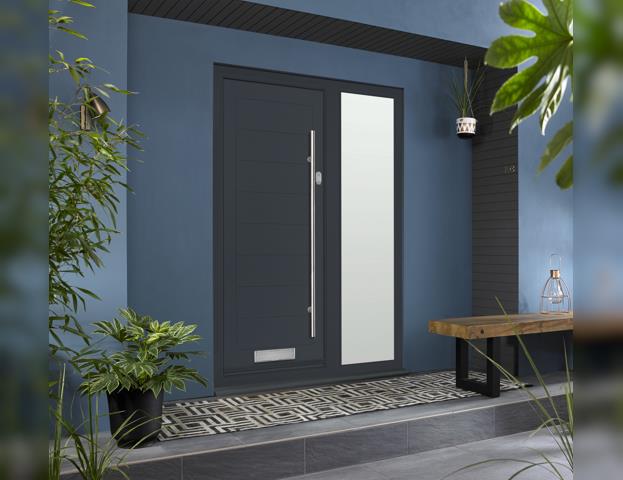 Vufold Composite Front Door In Grey