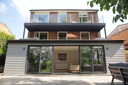Large part open bifold doors