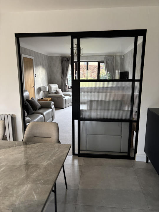 Aluspace sliding internal door-open