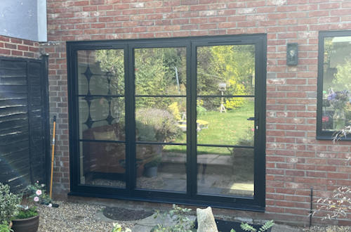 2 x 12ft Supreme bifold door sets vied from the inside
