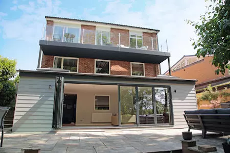 Large part open bifold doors