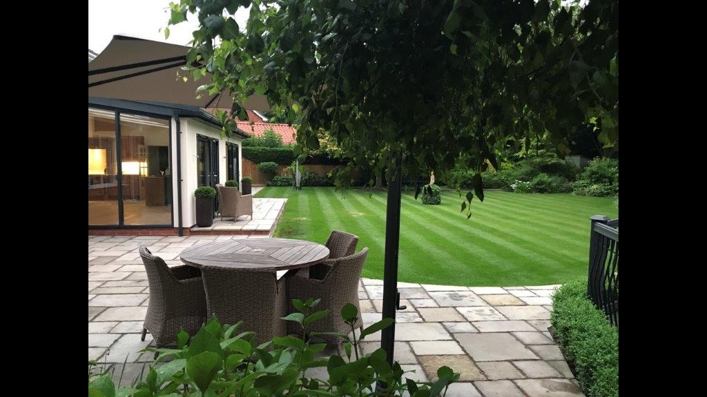 Outside view of Status bespoke bifold doors and windows