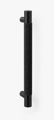Black Knurled Round Pull Handle