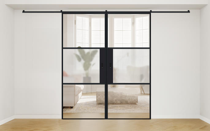 steel look internal french door