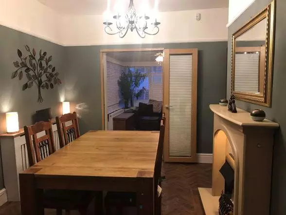 Internal bifold doors - Folded flat, open view