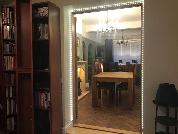 Inspire door set open with LED edge lighting