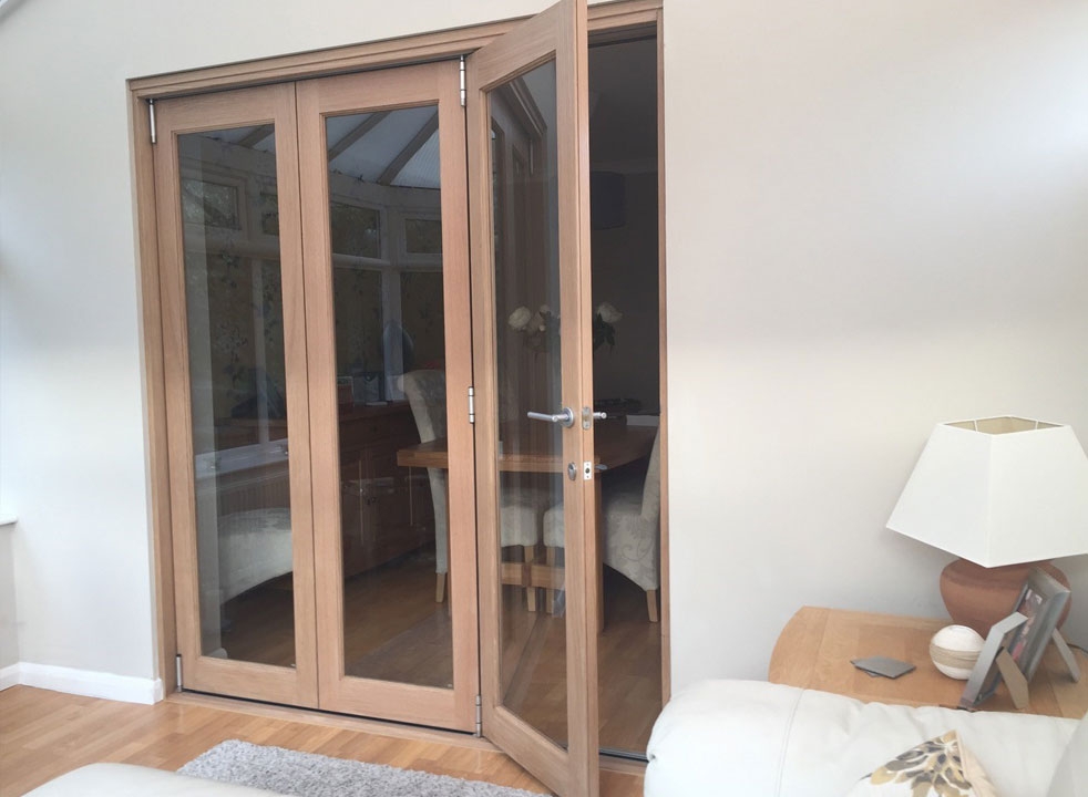 Access door open on a Finesse 1.8M Internal bifold door set