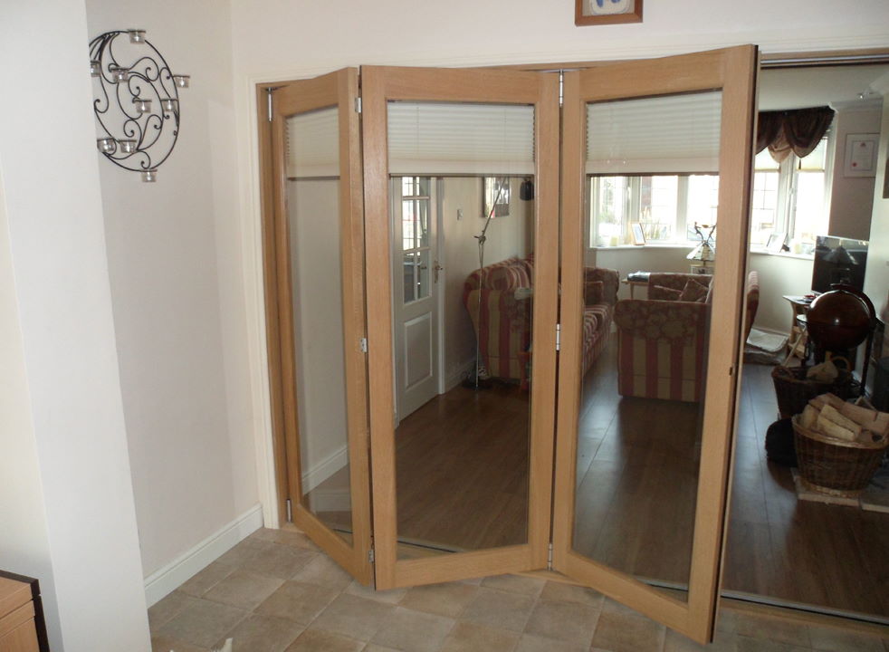 Partially open Finesse 3M Internal Bifold Doors