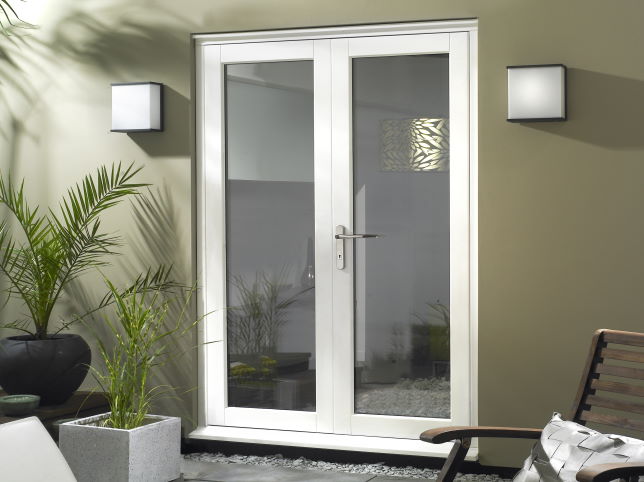 Master white french doors