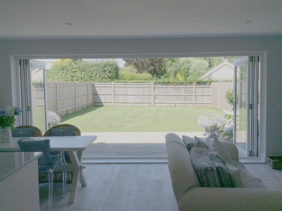 Open inside view Master Timber 4.8M Bifold Doors