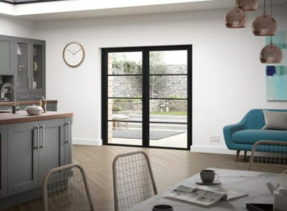 modern black bifold door 