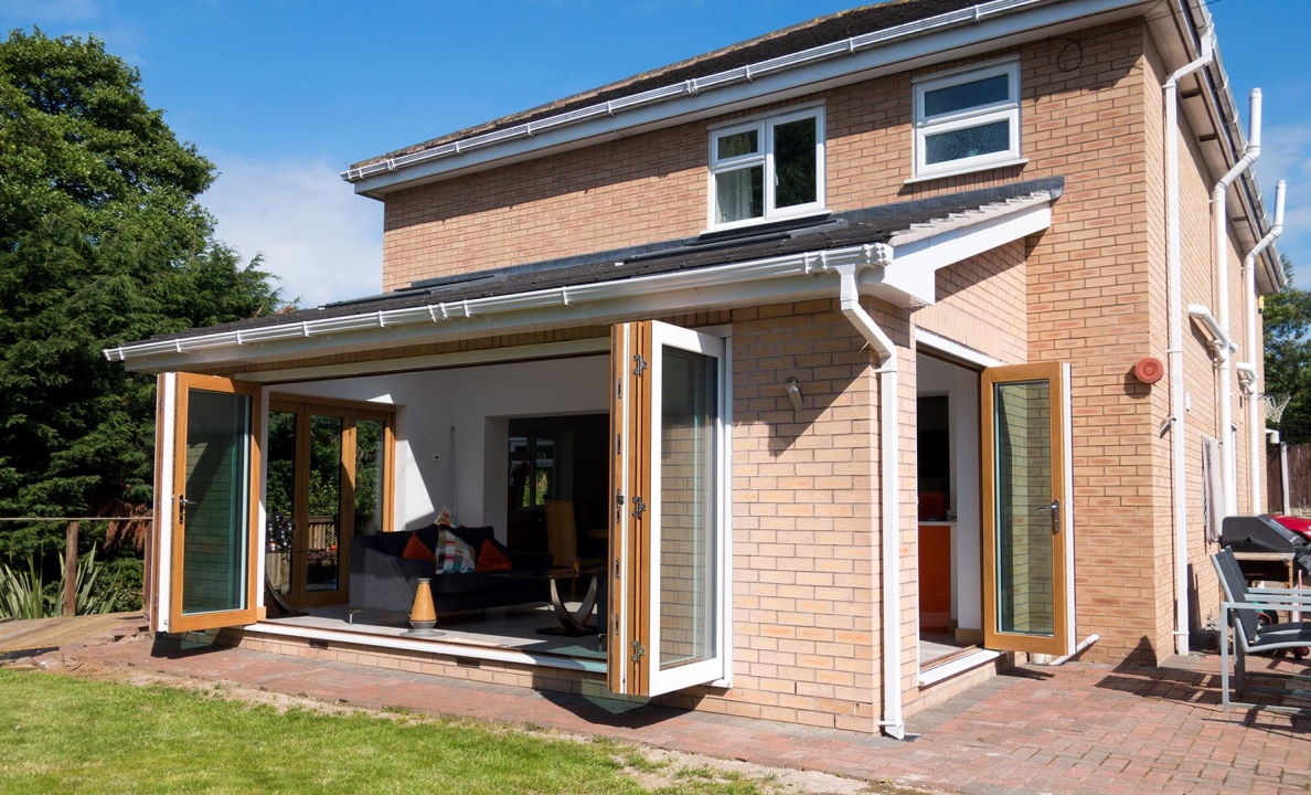 Open White 16ft Ultra Bi-fold Doors