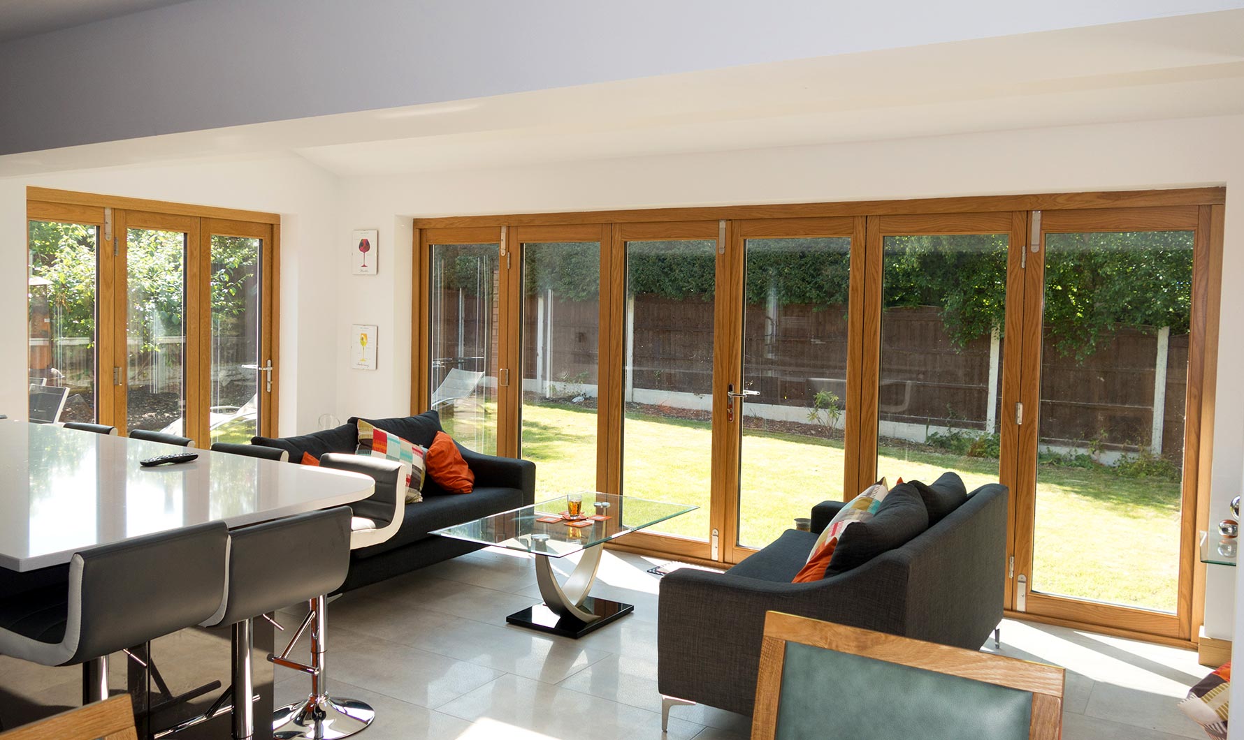 Inside 6ft and 16ft Ultra Bi-fold Doors