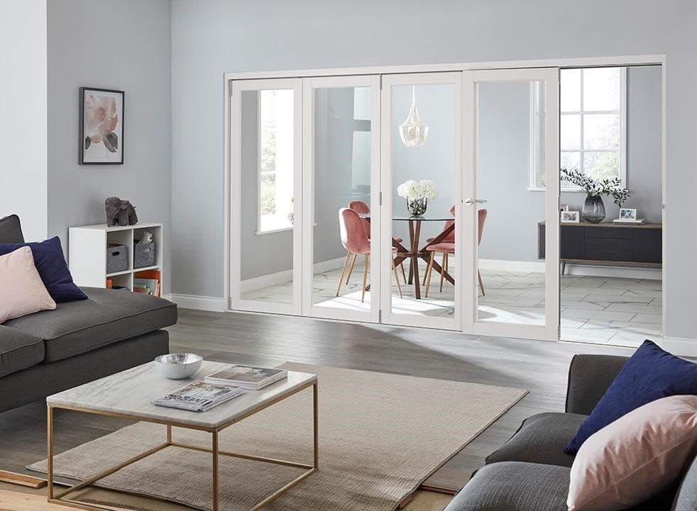 white internal bifold door