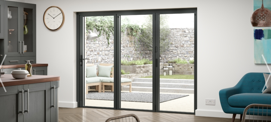 Aluminium Grey Bifold doors