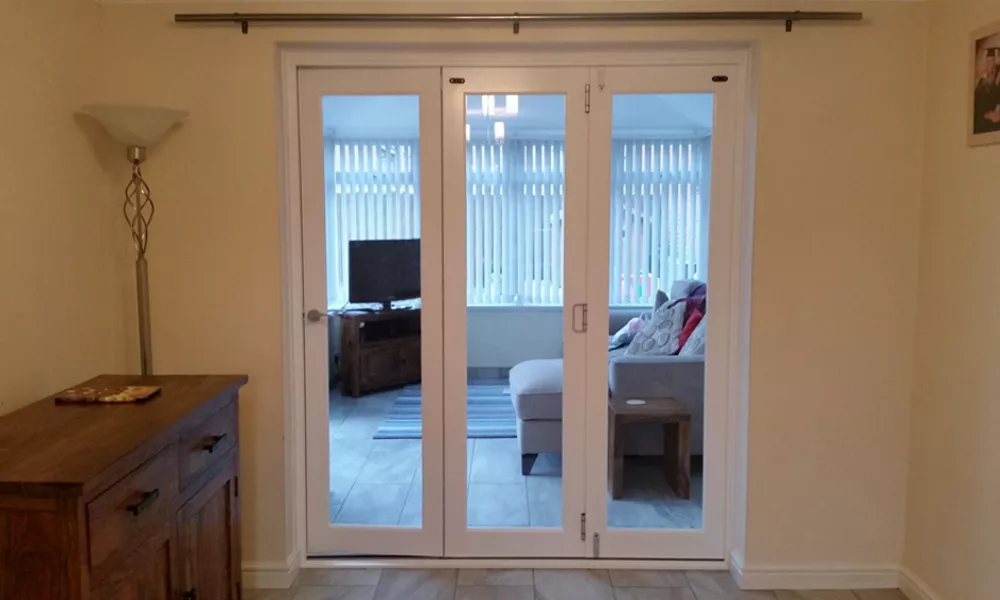 White bifold door
