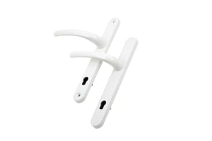 pair of white door handles