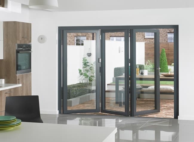 Grey bifold door