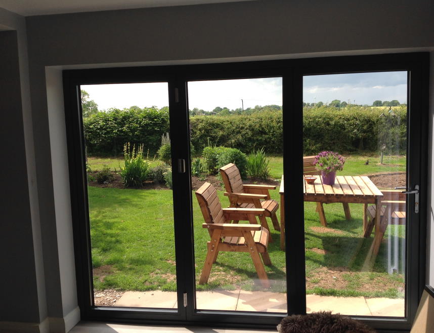 Bespoke size closed Supreme aluminium bifold doors