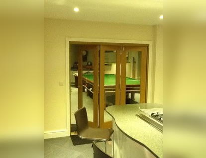 Finesse 1.8M Internal Bifold Door connects pool room