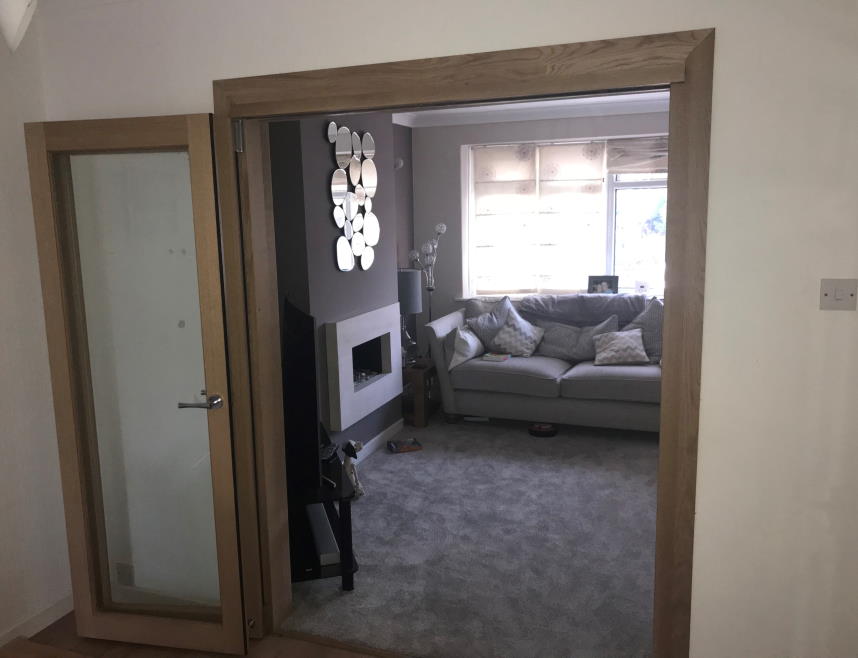 Open Inspire internal bifold doors into the lounge