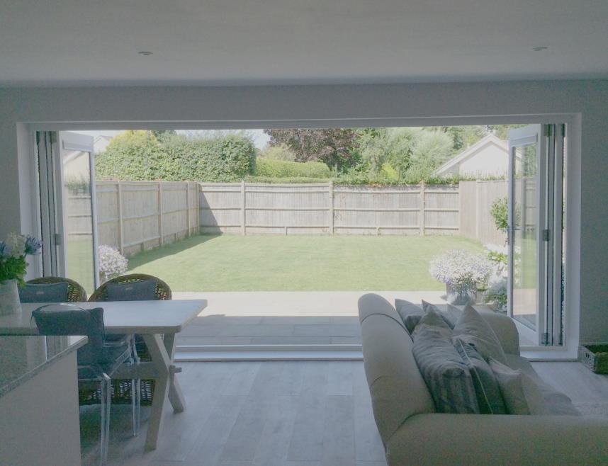 Open inside view Master Timber 4.8M Bifold Doors