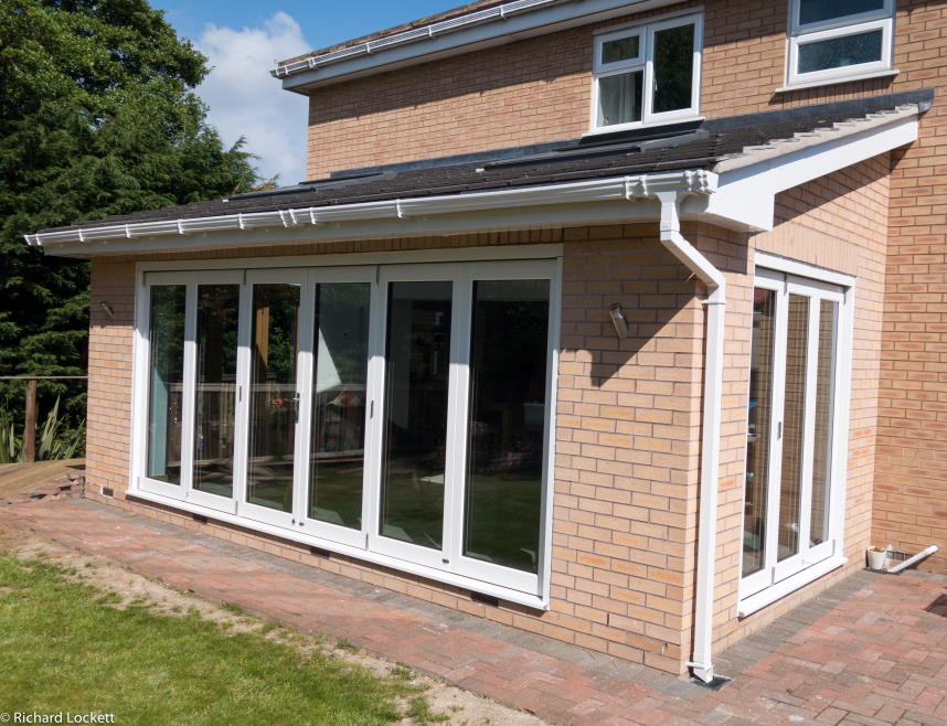 Closed White 16ft Ultra Bi-fold Doors