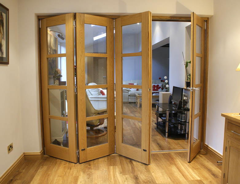 Partially open Edge 10ft Folding room divider door