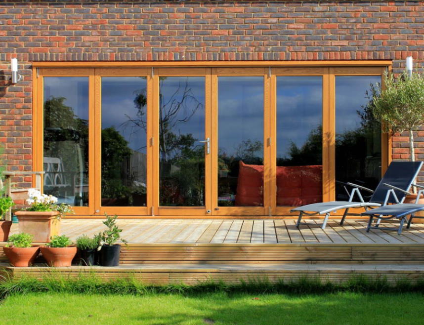 Outside, closed Elite 16ft Bifolding Doors