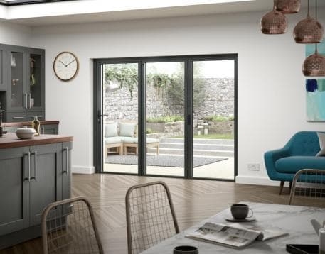 Grey bifold door