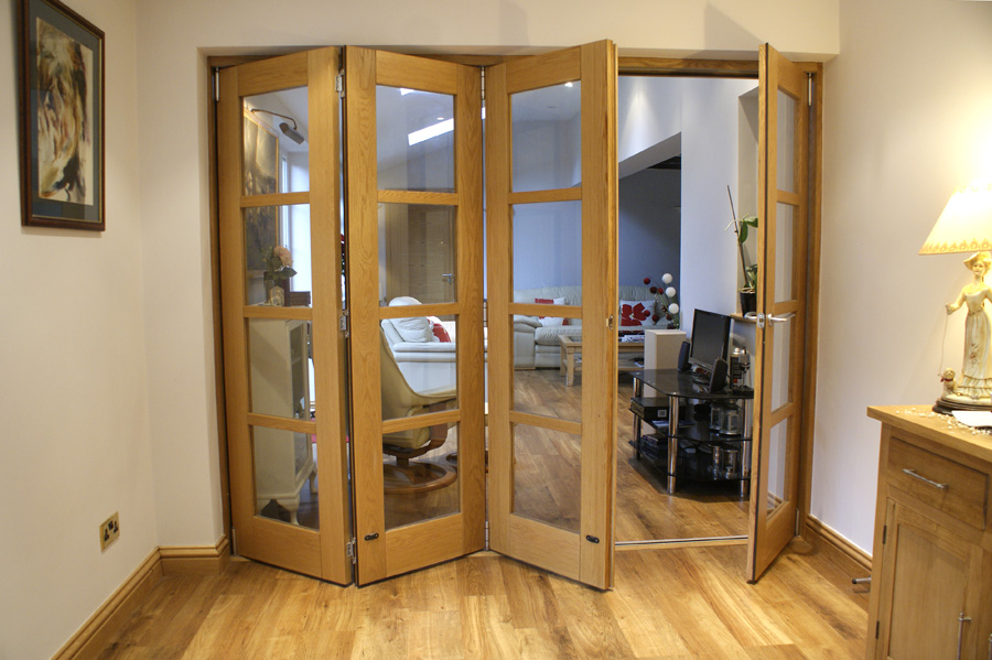 Partially open Edge 10ft Folding room divider door