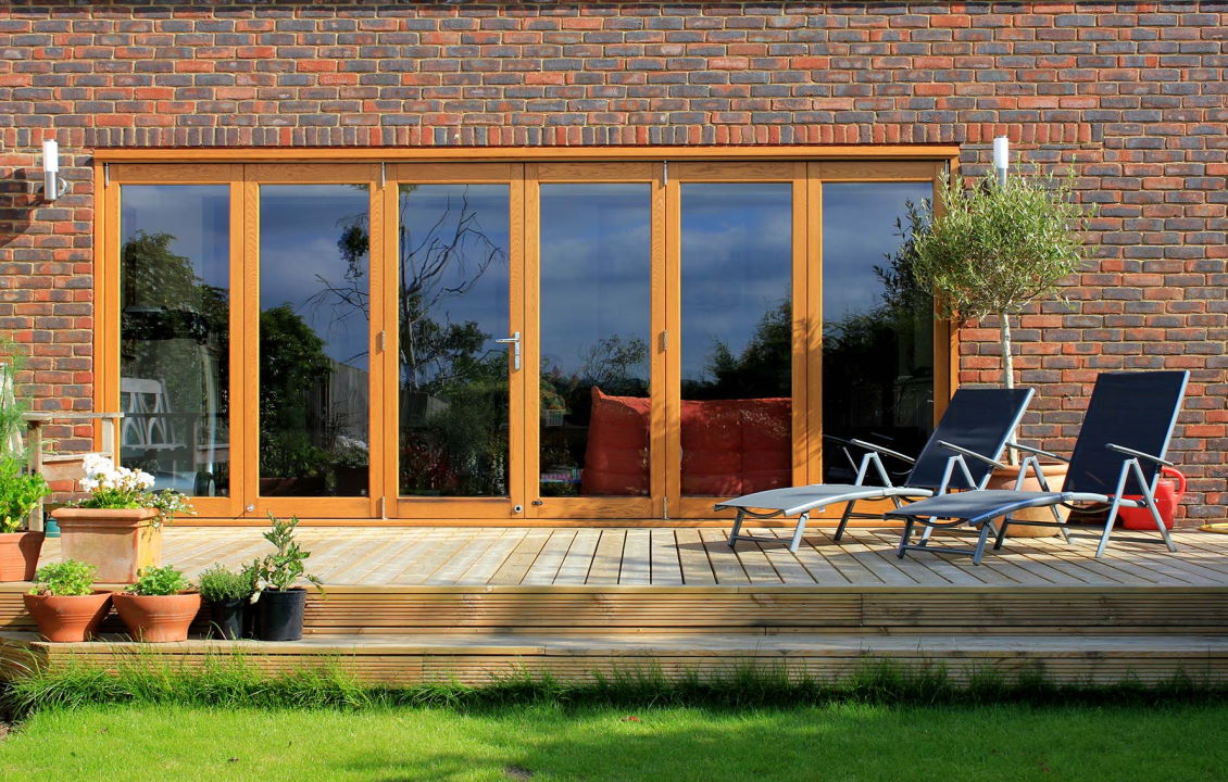 Outside, closed Elite 16ft Bifolding Doors