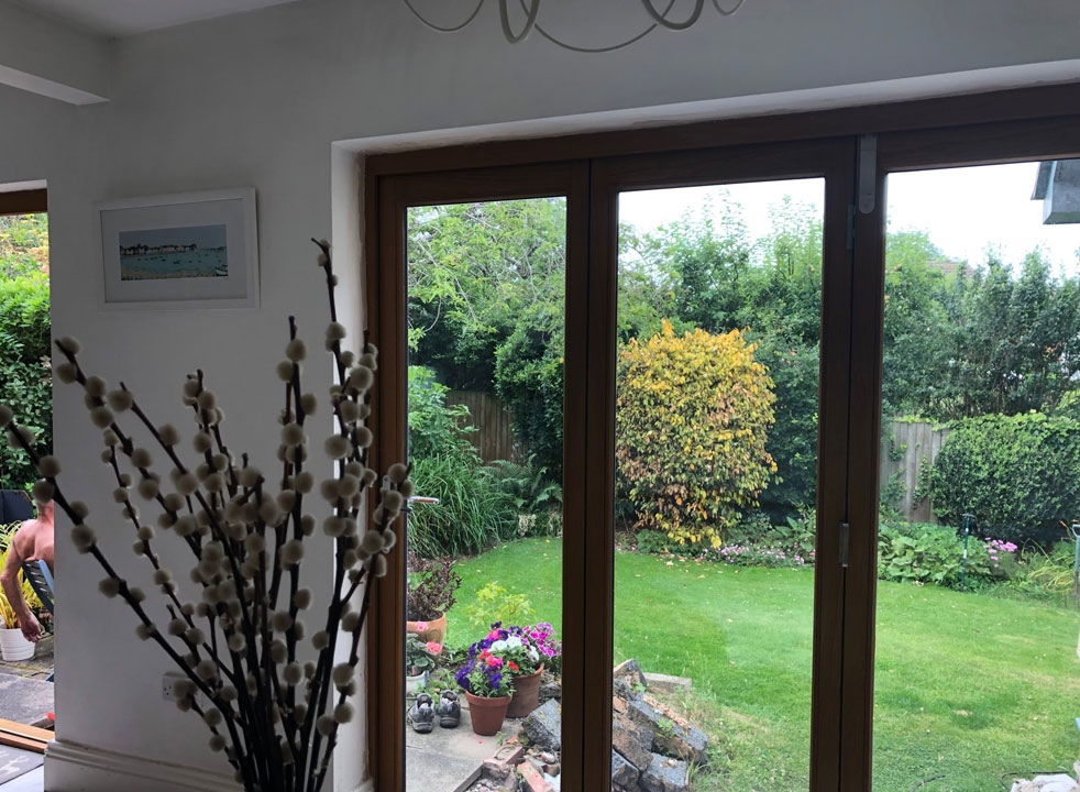 Closed Elite 2.1M Timber Bifold Doors