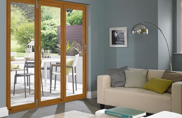 External bifold door