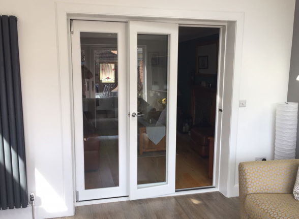 Access door Open - Finesse White 1.8M Internal bifold doors