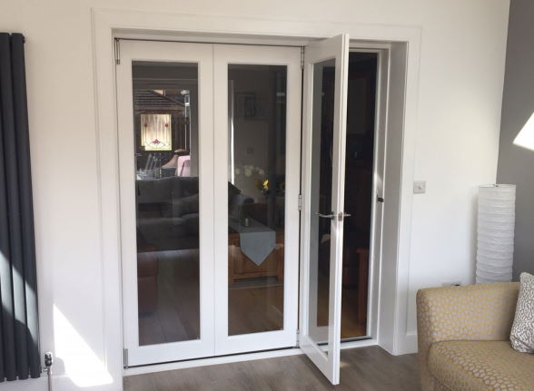 Access door open on a Finesse White 1.8M Internal bifold doors