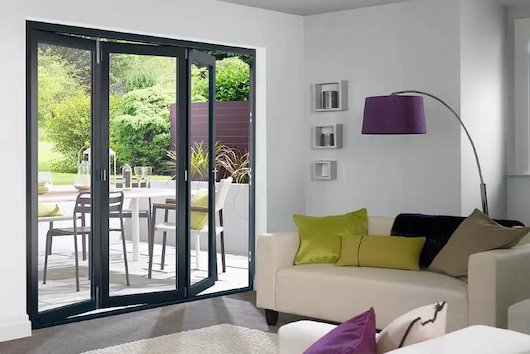 An open french door