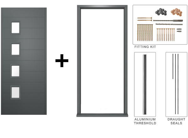 Bergen Grey Door 838mm door and frame diagram