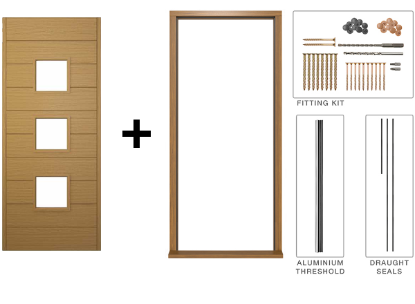 Malmo Oak Door 838mm door and frame diagram