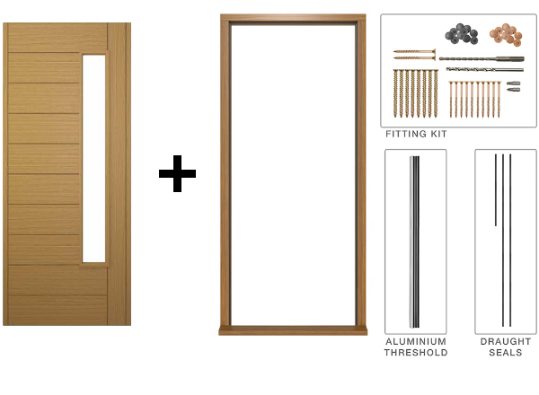 Stockholm Oak Door 762mm door and frame diagram