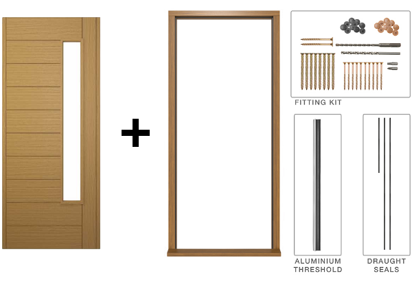 Stockholm Oak Door 813mm door and frame diagram