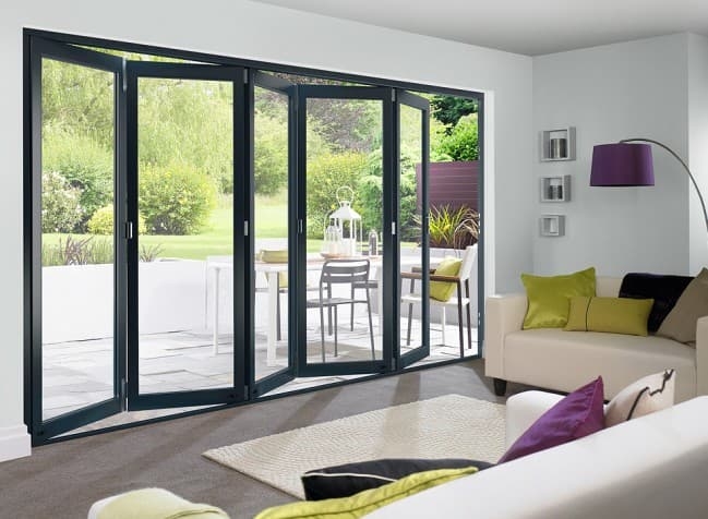 Grey bifold door