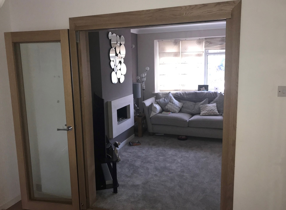 Open Inspire internal bifold doors into the lounge