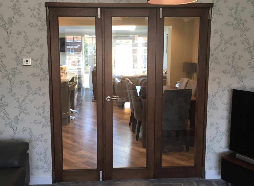 Dark stained Closed Inspire Internal Bifold doors