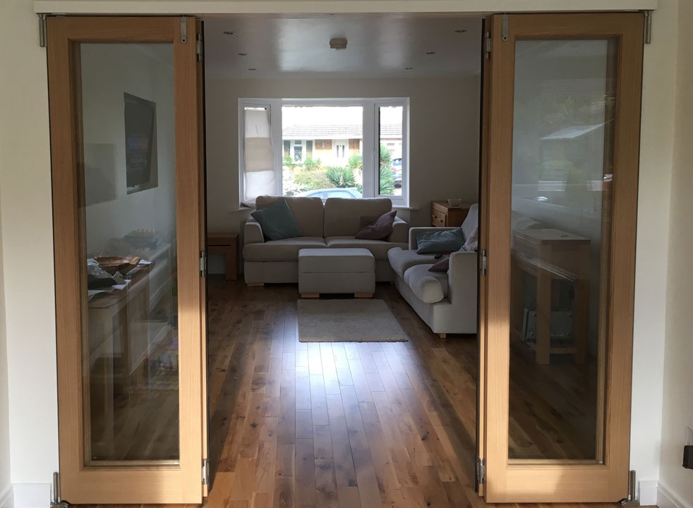 Centre doors open - 2.4M Inspire internal bifold doors