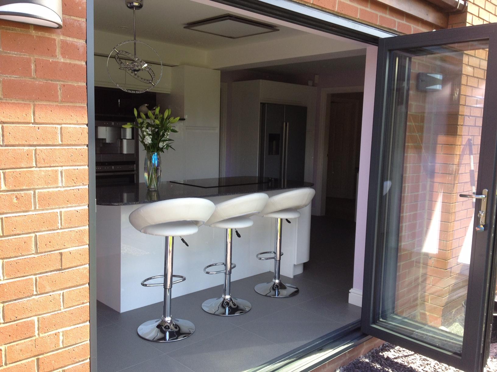 Outside open 8ft Supreme Aluminium Bifold Doors 