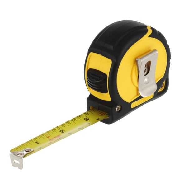 A picture of an extended tape measure